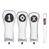 Titleist White & Black Leather Headcovers TA20TASCWB 1 Titleist White & Black Leather Headcovers TA20TASCWB -Golf World Sales Titleist White Black Leather Headcovers TA20TASCWB 76